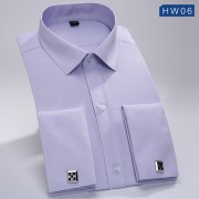 品质男装 全检男士长袖尚品商务衬衫   法式商务衬衫 HW06