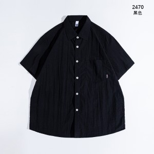 速干锦纶短袖衬衫2470黑色